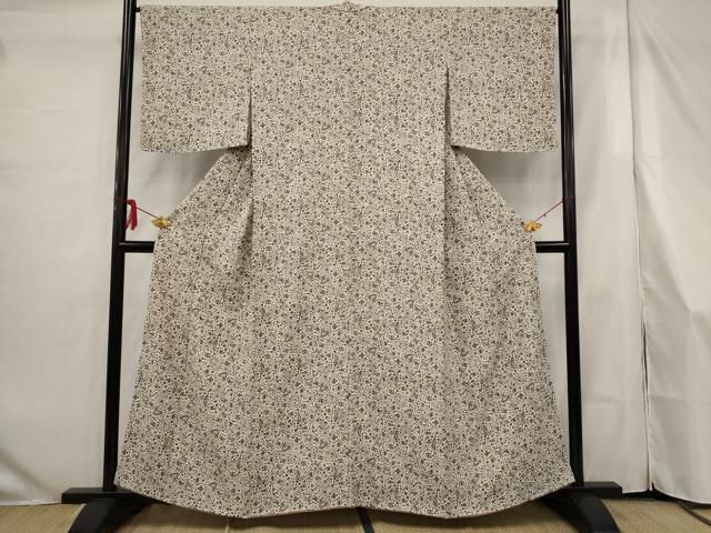 平和屋着物□上質な小紋 型染め 草花文 正絹 逸品 AAAS6865st