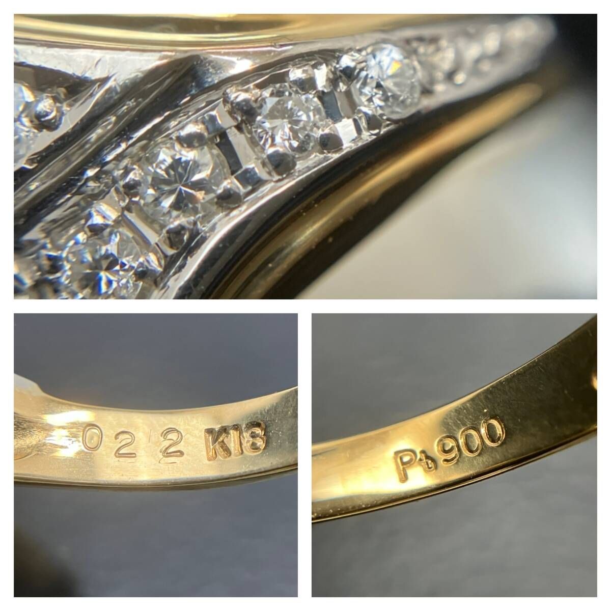 K18 金 D1.00CT 刻印入り 天然 ダイヤモンド リン グ サイズ11 刻印入り K18 金 天然ダイヤモンド D1.00ct リング、サイズ11号