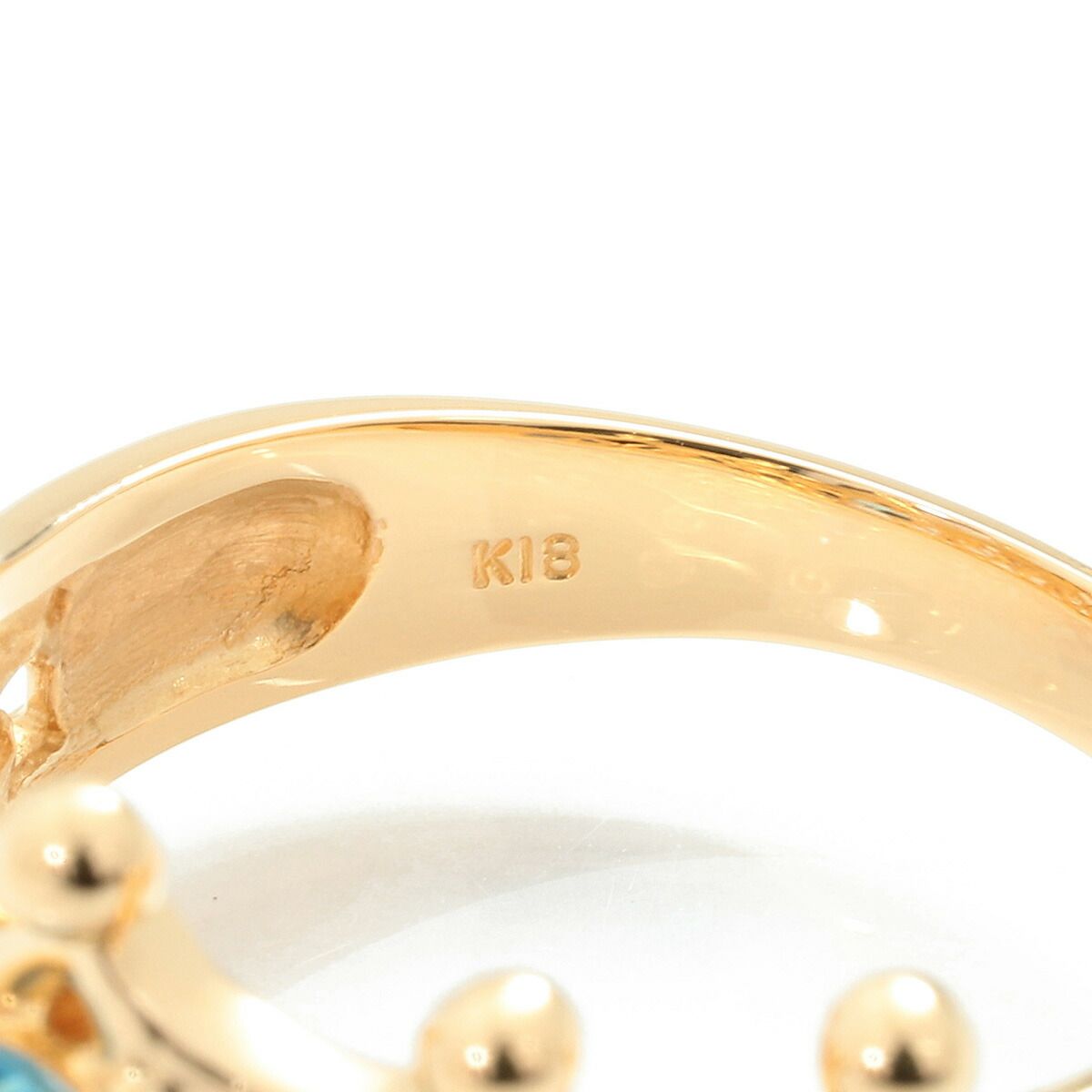 リング 指輪 ブルートパーズ ダイヤモンド K18 12号 中古 プレラブド  