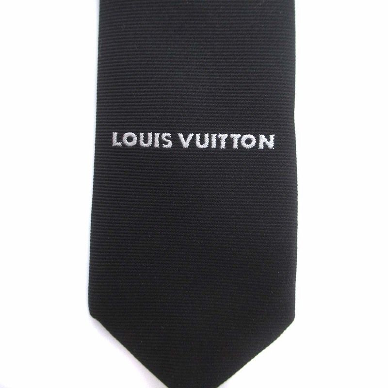 未使用品 ルイヴィトン ネクタイ LVスマッシュ ロゴ ブラック ルイヴィトン LOUIS VUITTON 美品 M79407 ネクタイ LV