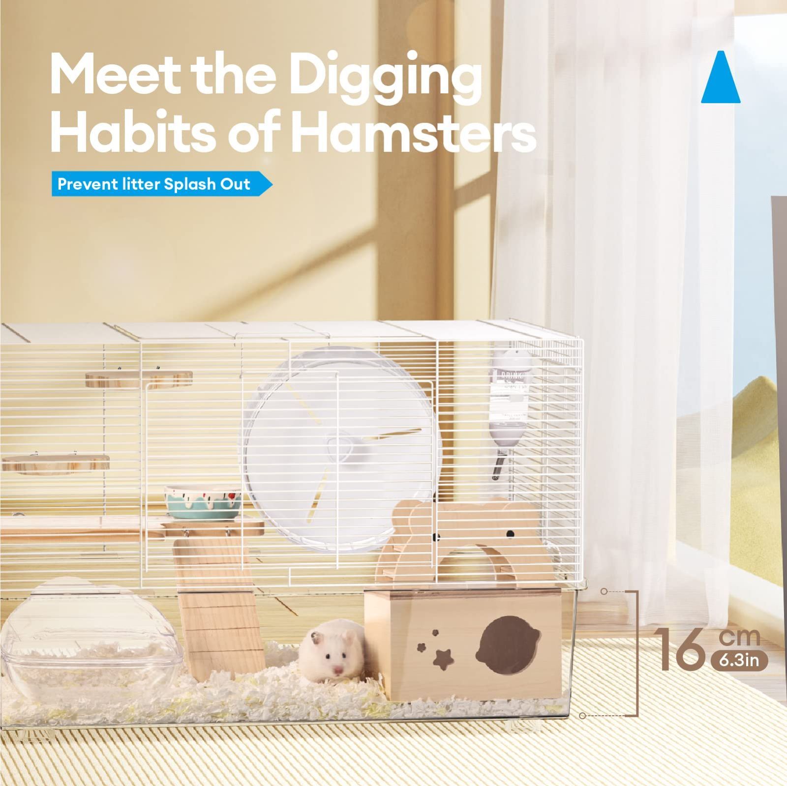 数量限定】ハリネズミ 遊び道具付き 木目調 ハムスター 回し車・給水器