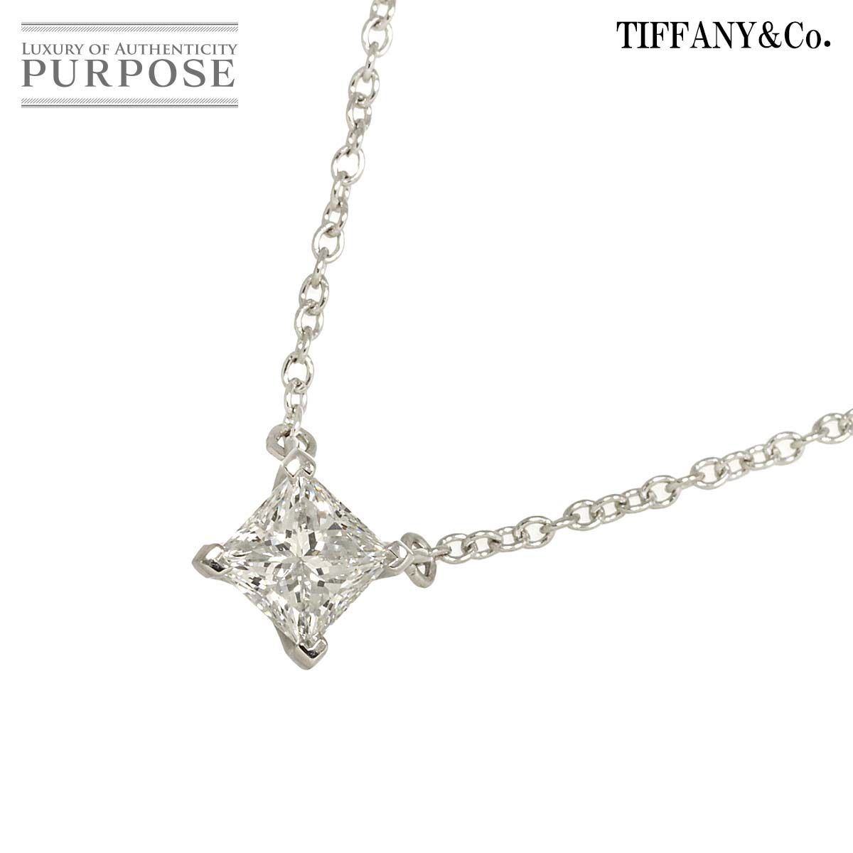 ティファニー TIFFANY&CO. ソリティア ダイヤ 0.45ct F/VS1 ネックレス 
