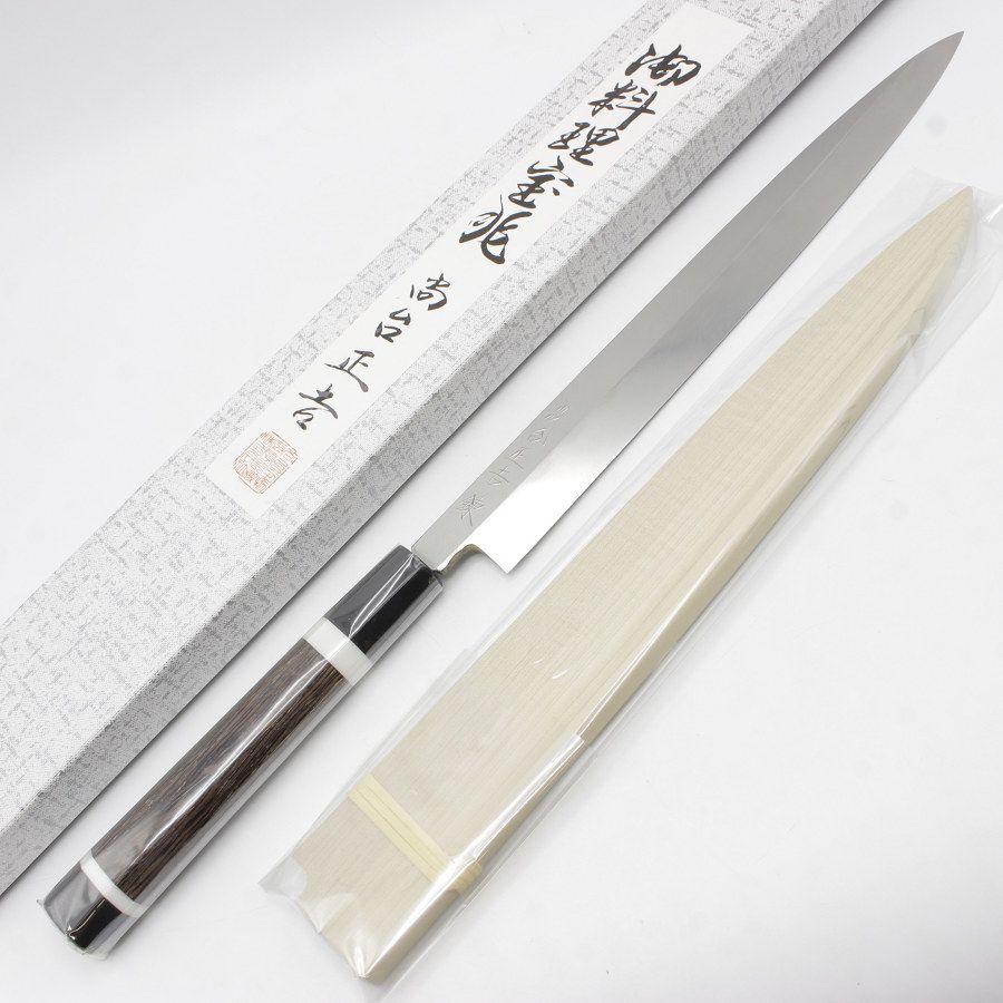 尚台正吉本焼柳刃包丁尺 楽天市場】【中古】【美品】尚台正吉 柳刃包丁 霞 尺一 上 朴柄