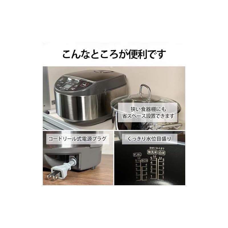シャープ 炊飯器 5.5合 黒厚釜 球面炊き シルバー KS-S10J-S