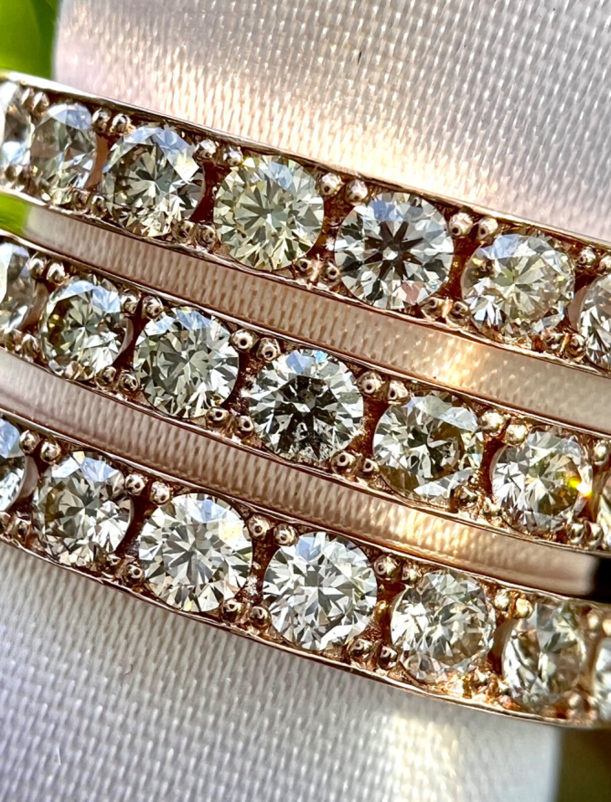 K18PG H&Cダイヤモンドリング0.40ctハーフエタニティリングDPSカード