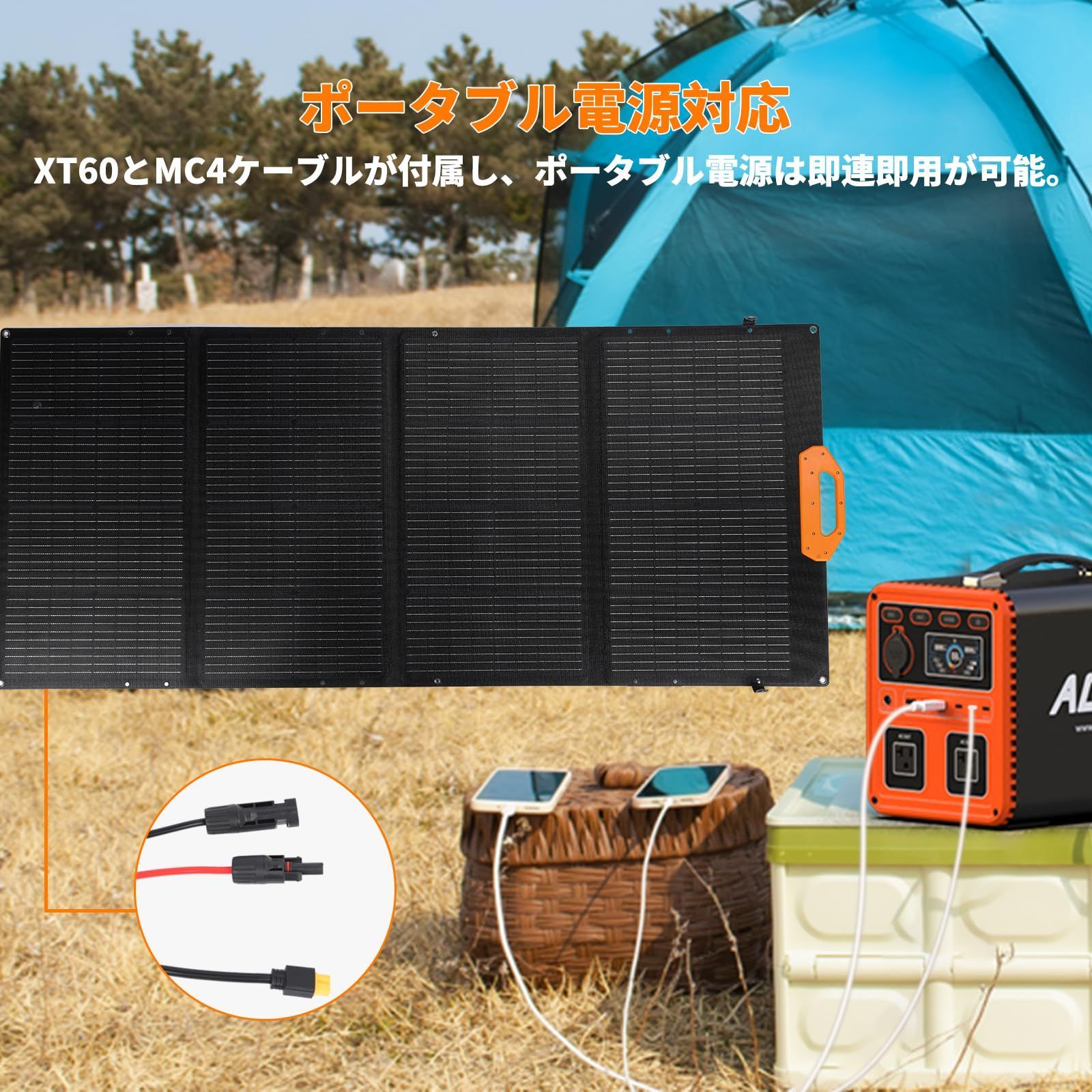 超高変換効率24%！ACEMO 220W ソーラーパネル 極薄超軽量 折りたたみ