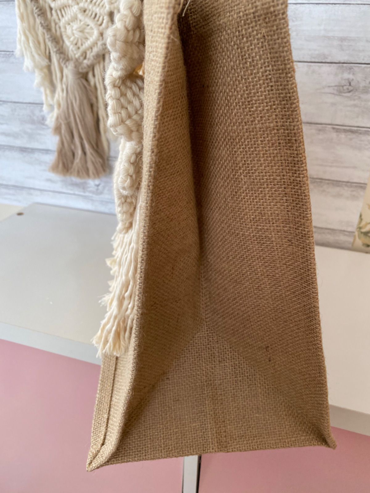 マクラメジュートバッグ♡生成L - メルカリ 