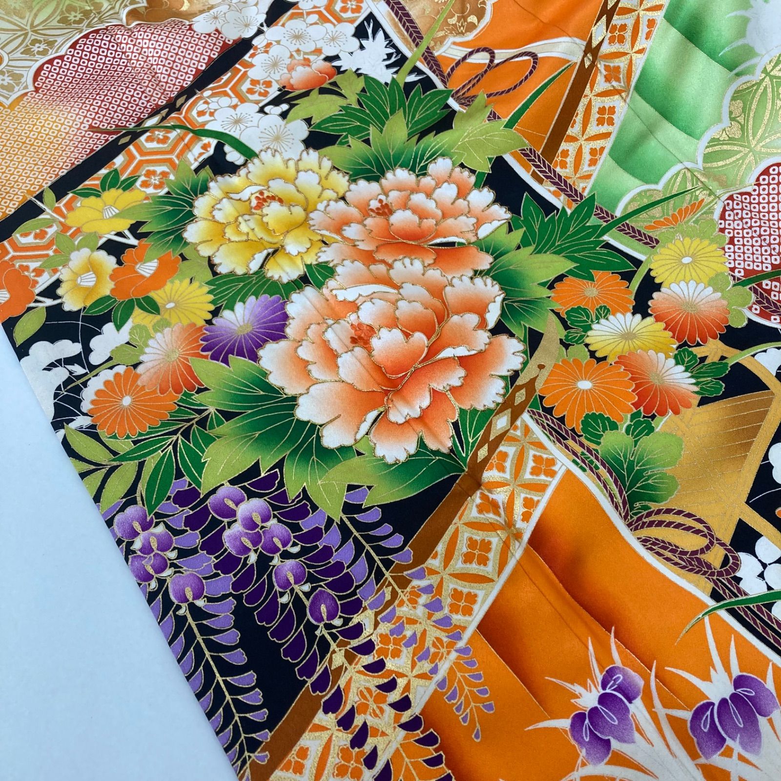 未仕立て　正絹振袖　金駒刺繍 振袖❣️正絹金駒刺繍襦袢付き