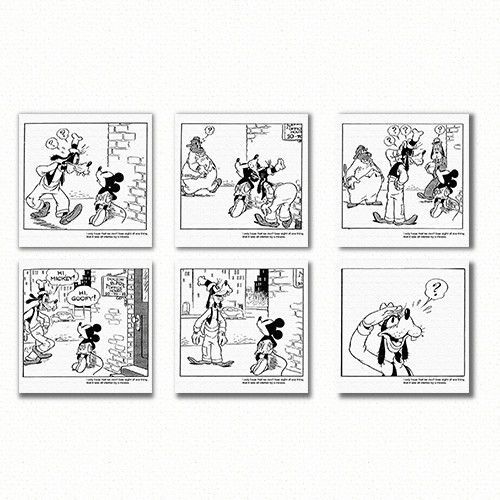 アートパネル ディズニー 6点 セット ミッキー ミッキーマウス グーフィー キャラクター 映画 アニメ 白黒 pa1343