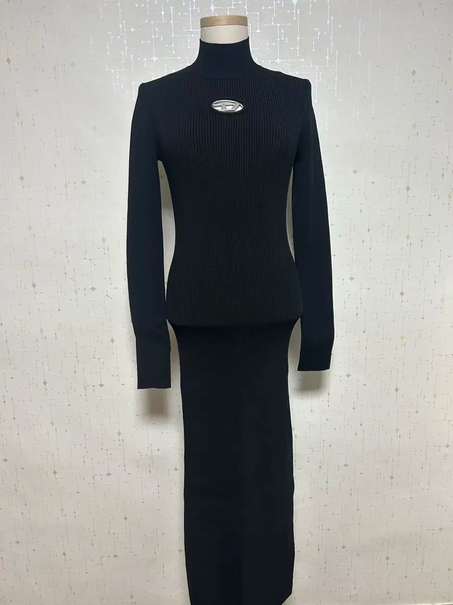 DIESEL ディーゼル ロングスリーブ リブニット ONE PIECE ブラック