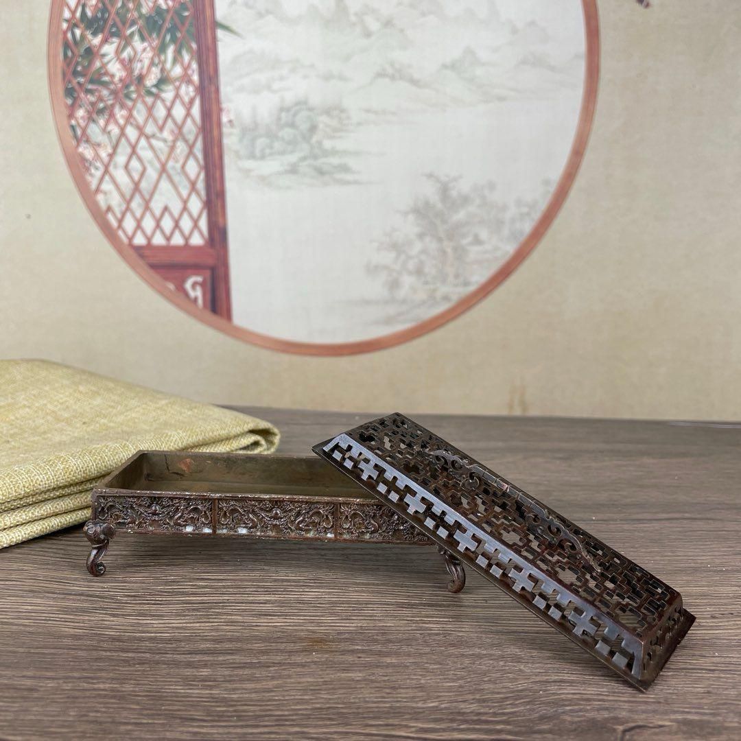 銅器 宣徳四象足臥式香炉 茶道香炉 香道具 装飾品 工芸品 置物