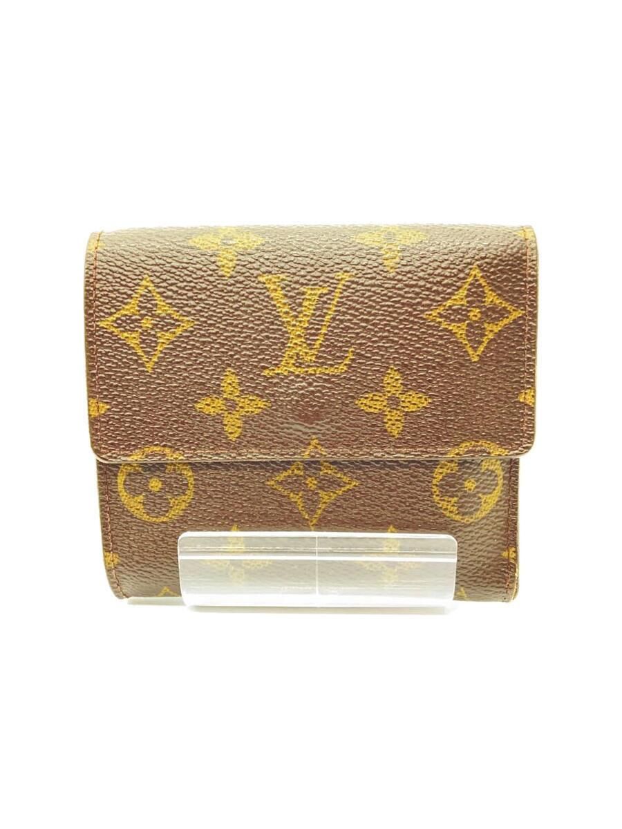 LOUIS VUITTON ポルト・モネ・ビエ・カルト・クレディ_モノグラム・キャンバス_BRW PVC ブラウン レディース 角スレ - メルカリ