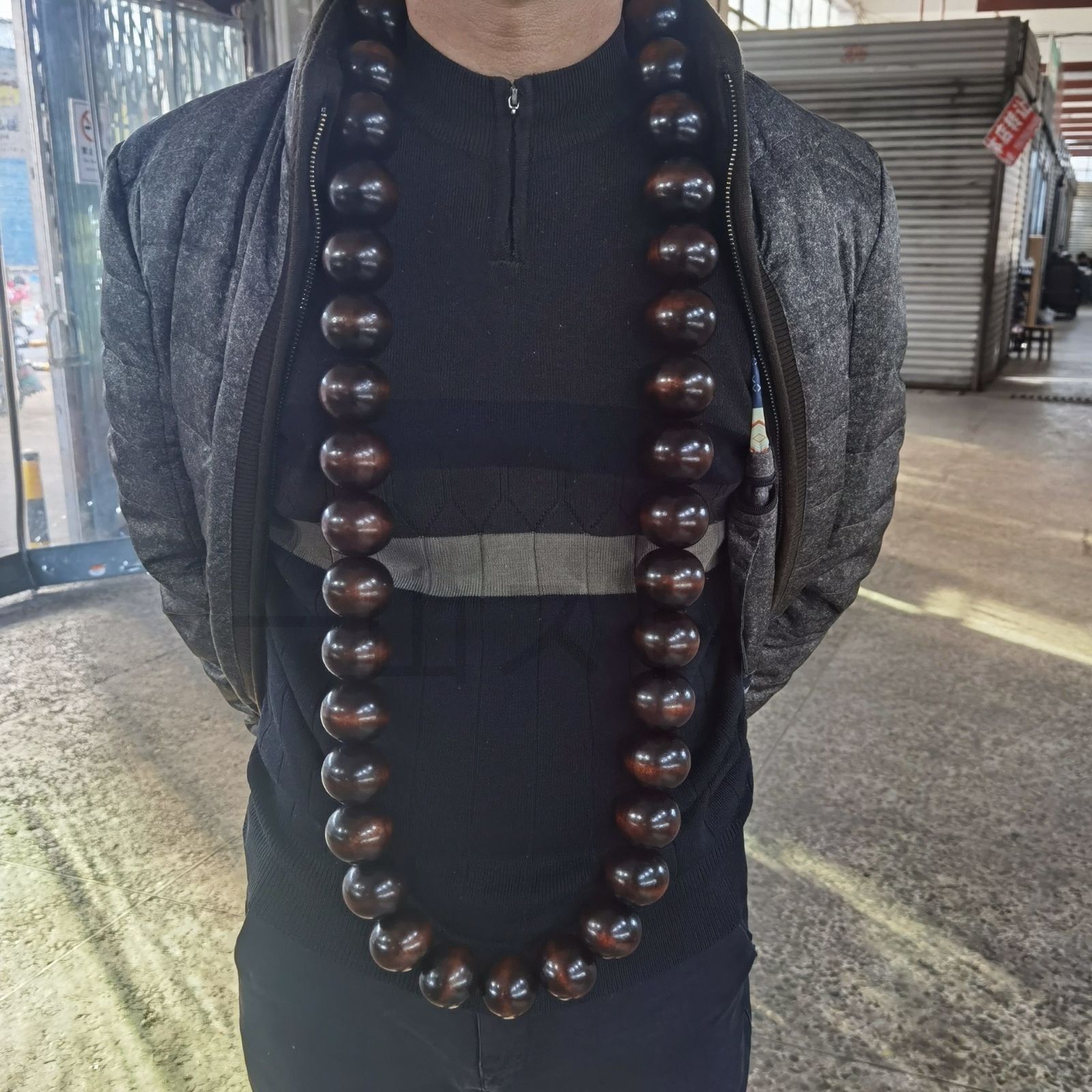 数珠 念珠 マホガニー ネックレス 風水グッズ 贈り物 装飾品 運気 風水 開運 健康運 出世運 家庭運 家内安全 財運 縁起物 ア