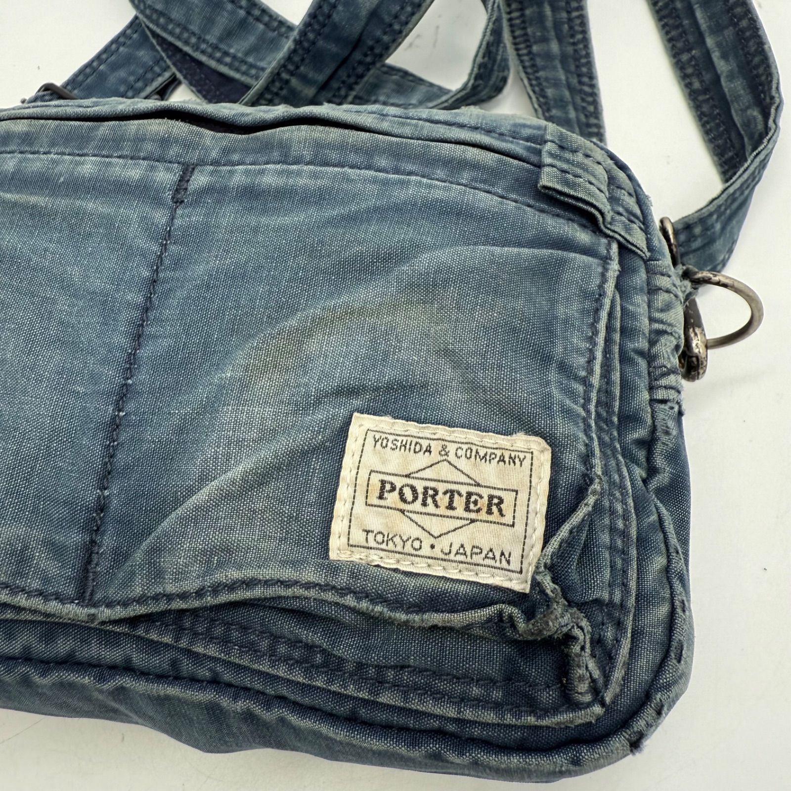 希少PORTER 藍染インディゴ　ショルダーバッグ PORTER boro indigo deep blue shoulder bag ポーター 藍染