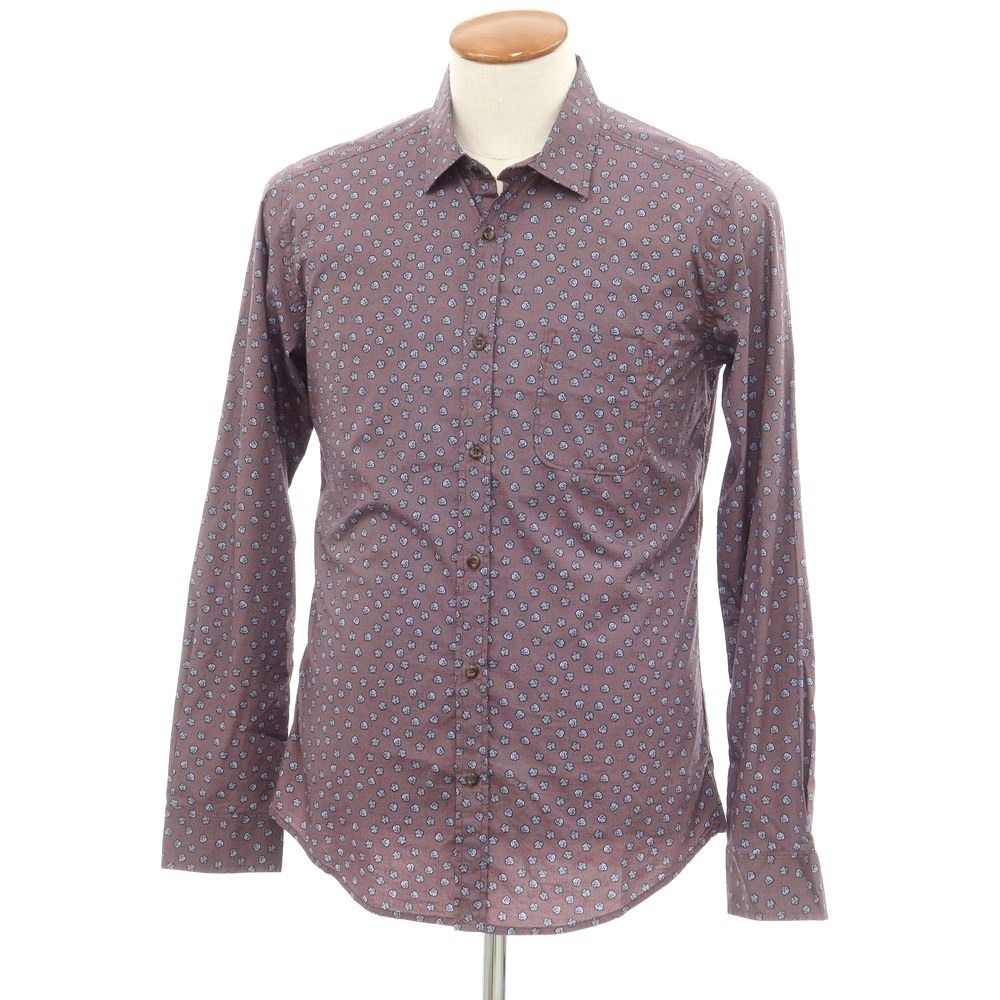 【中古】【未使用】ディーゼル DIESEL ストレッチコットン セミワイドカラー カジュアルシャツ ダークパープルxブルー【サイズM】【メンズ】