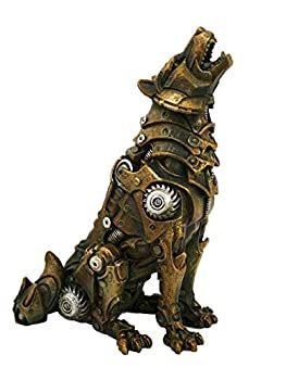 Pacific Giftware スチームパンク 遠吠えアルファウルフ 素朴なスチールと歯車 コレクターファンタジーフィギュア