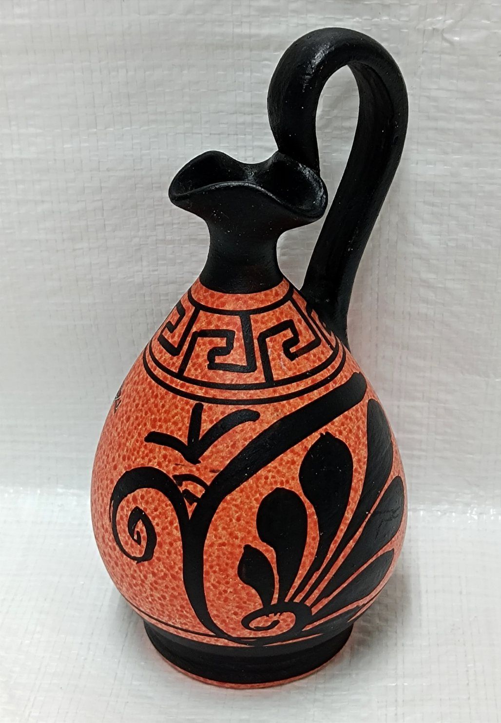 古代ギリシャ 黒絵式 オイノコエ 陶器水差し レプリカ・置物