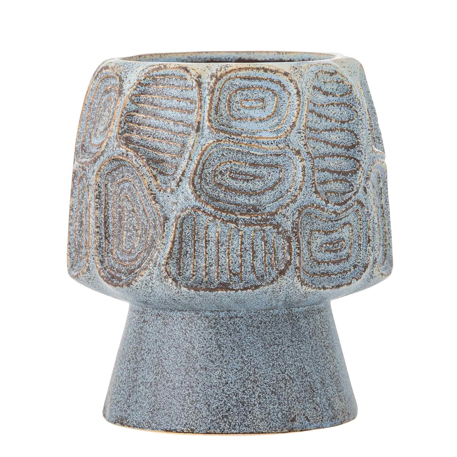 Bloomingville ブルーミングヴィル 幾何模様の彫刻装飾を施したフラワーポット Clarke Flowerpot/15x82061852