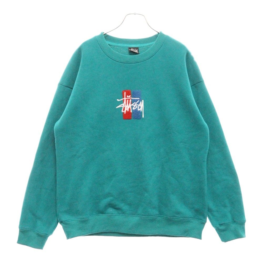 STUSSY (ステューシー) ロゴ刺繍 クルーネックスウェット