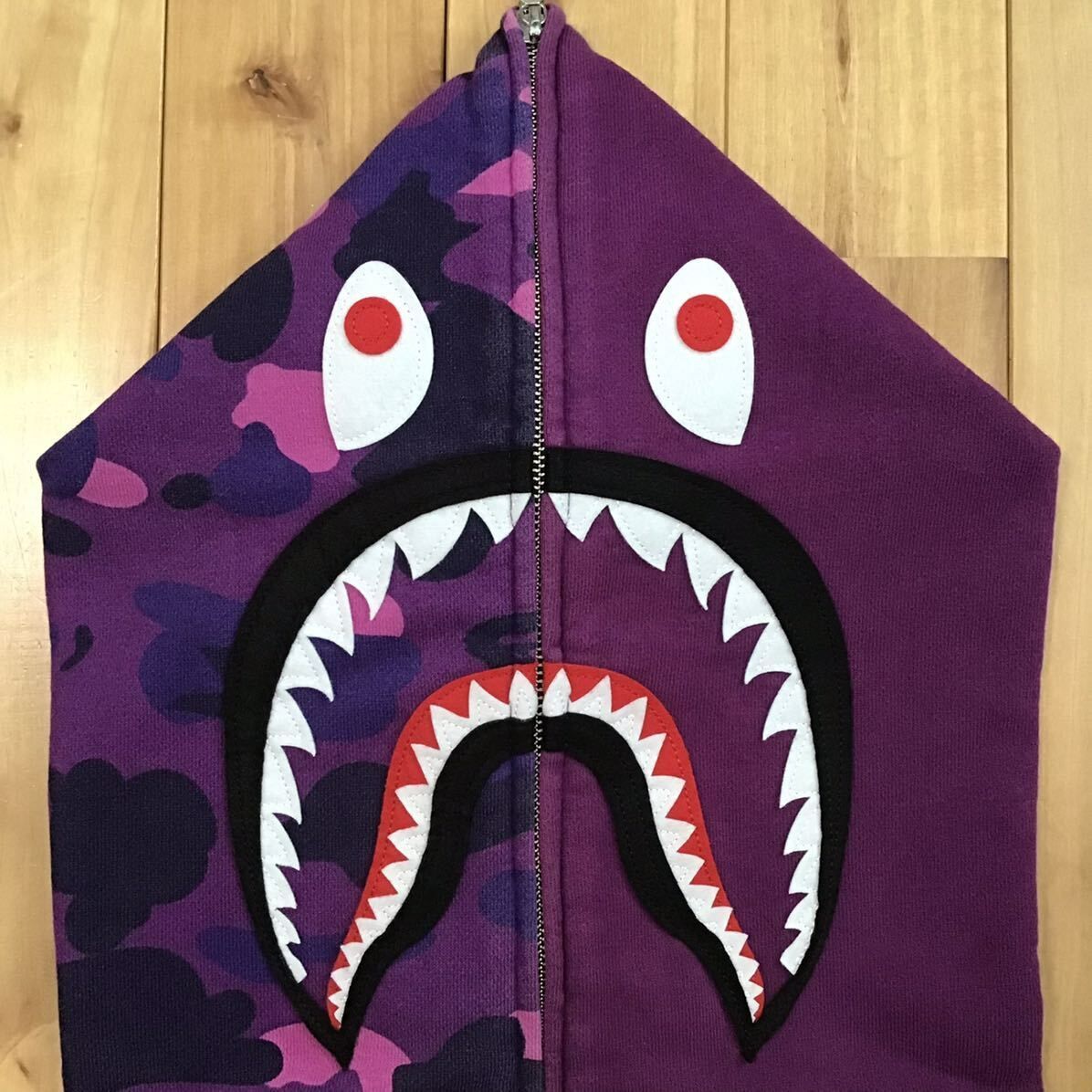 ☆XXL☆ Purple camo シャーク パーカー shark full zip hoodie a