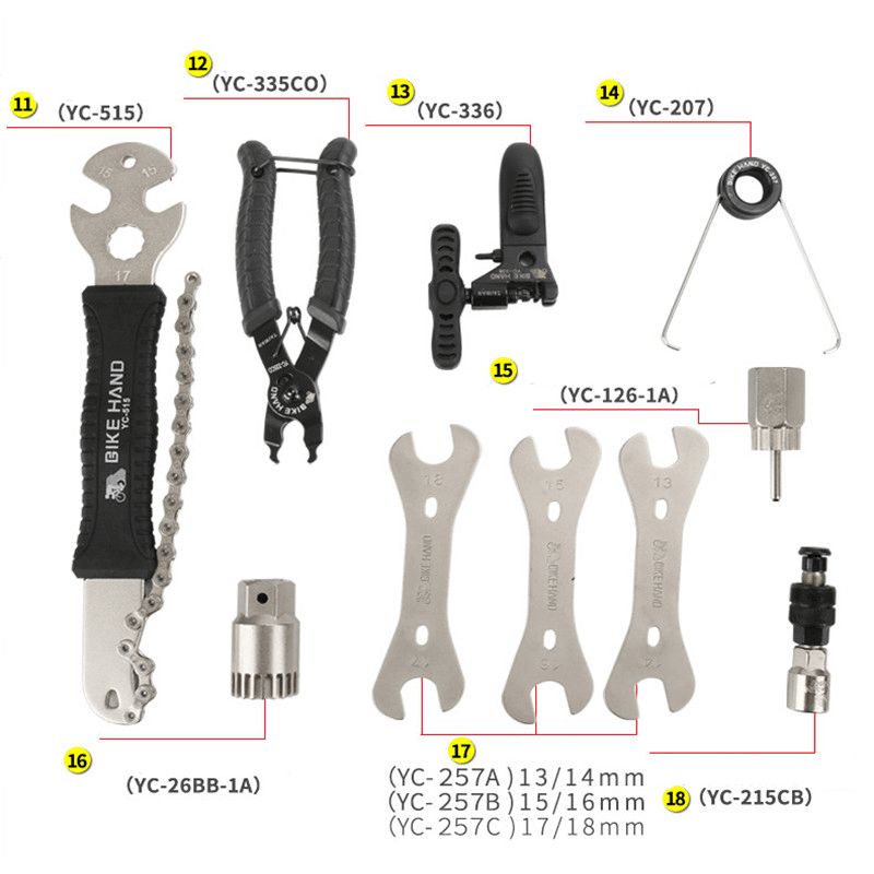 新着商品 多機能自転車修理ツールキット YC-721プロフェッショナルバイクツール ボックスショップツールセット サイクリング修理ケースツールセットWWL