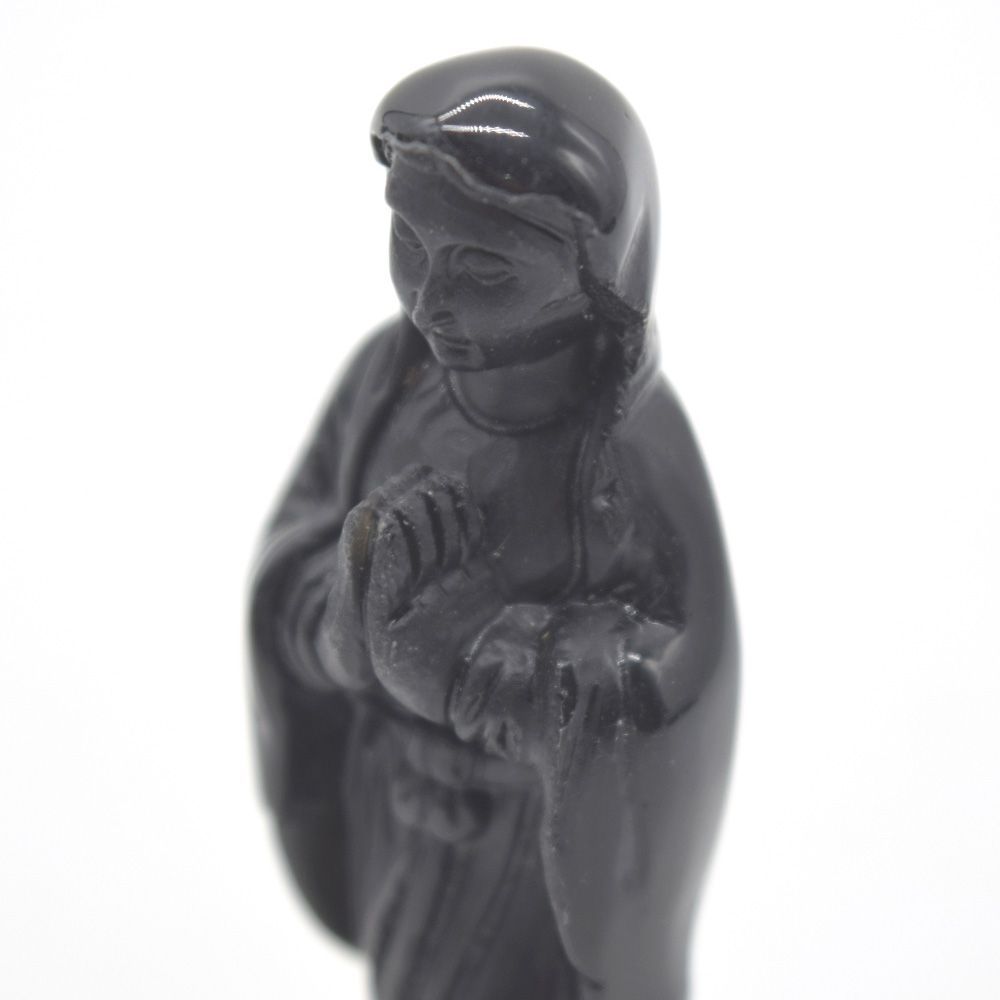 聖母マリア像 置物 オニキス 7cm 天然石製 イエス キリスト 像