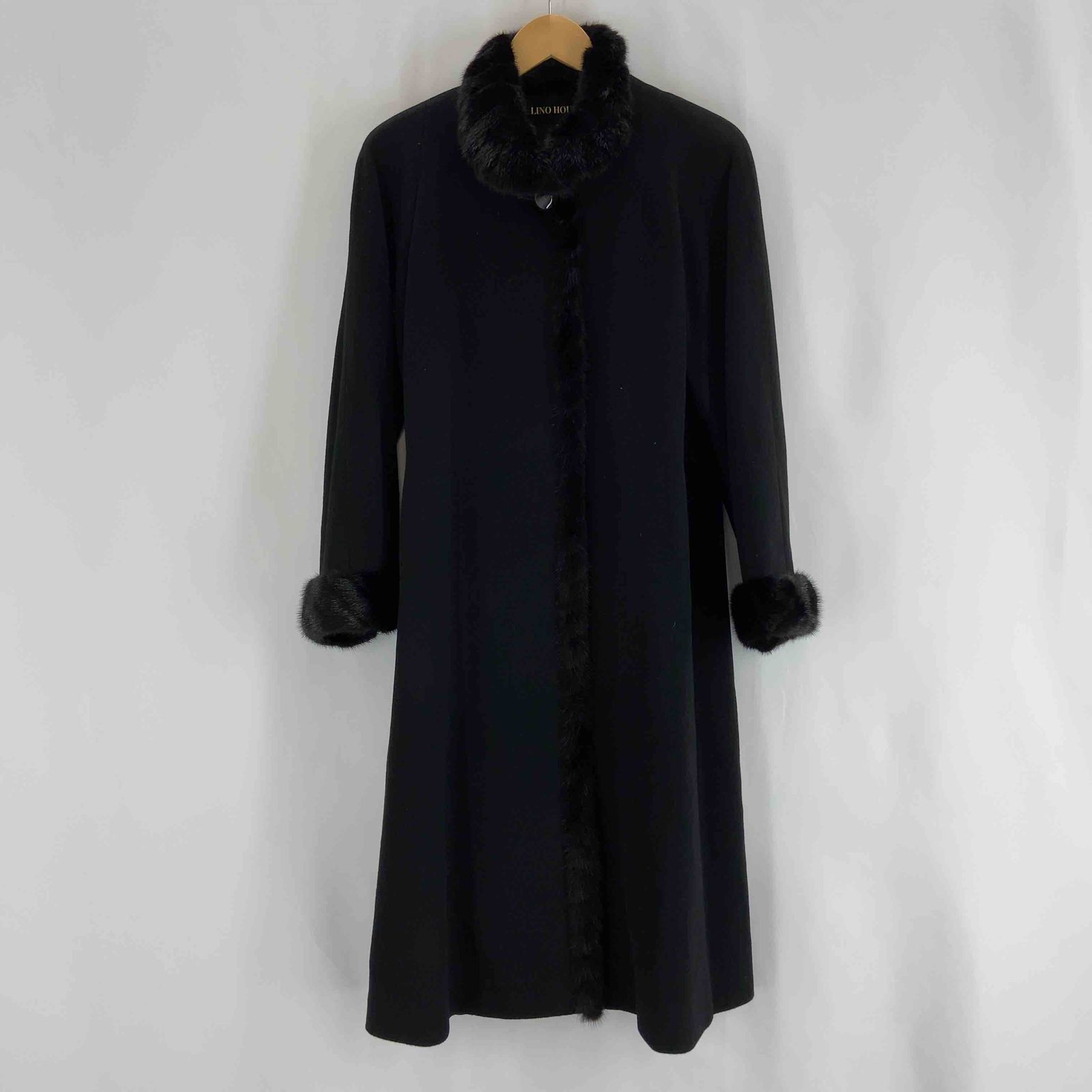 LINO HOUSE リノハウス レディース ステン コート 総裏 カシミヤ ミンク ブラック