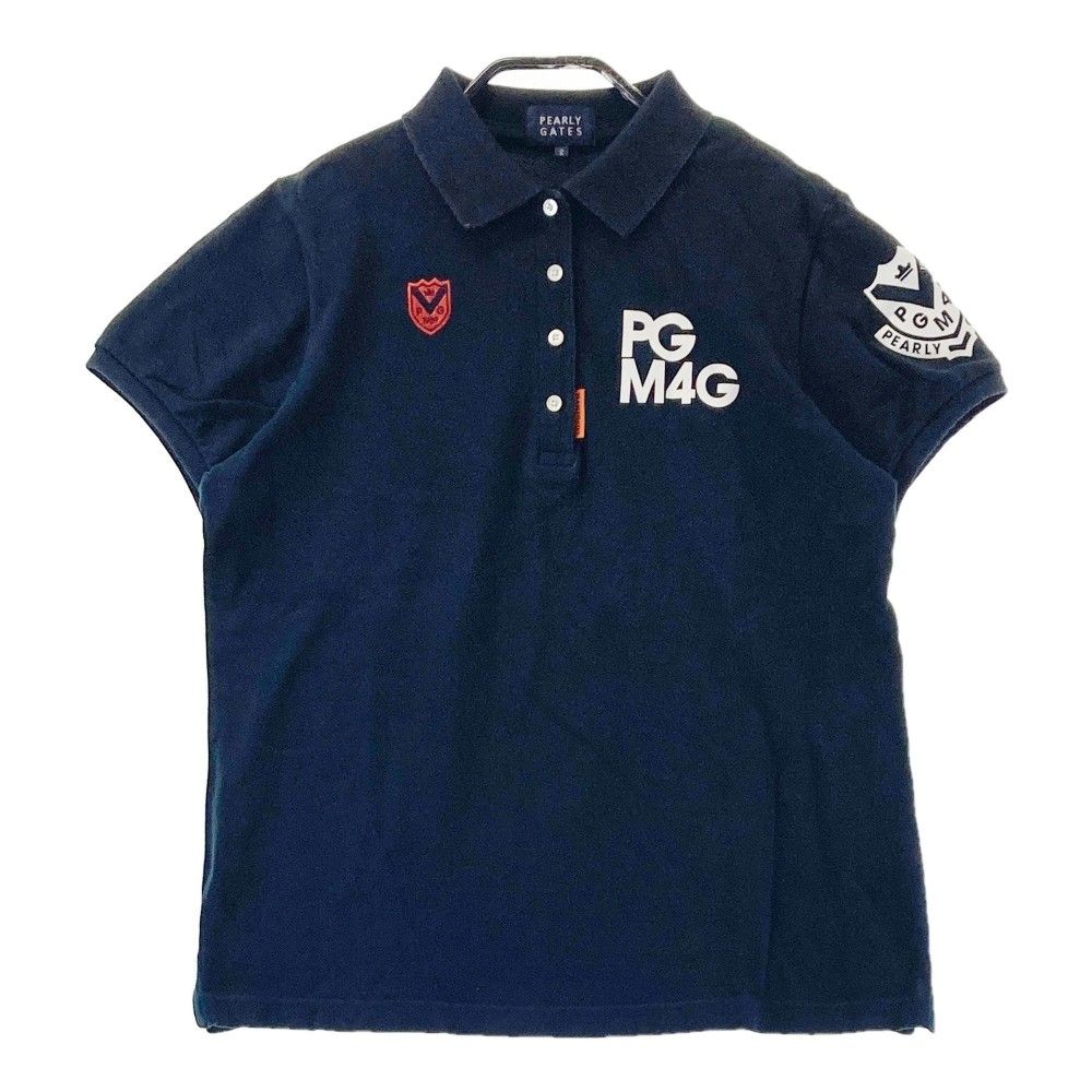 サイズ：2 PEARLY GATES パーリーゲイツ 半袖ポロシャツ ネイビー系