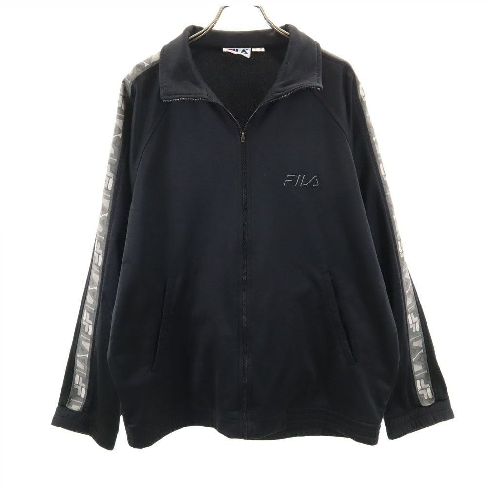 フィラ オールド 長袖 ジャージジャケット XL ブラック FILA 裏起毛 メンズ