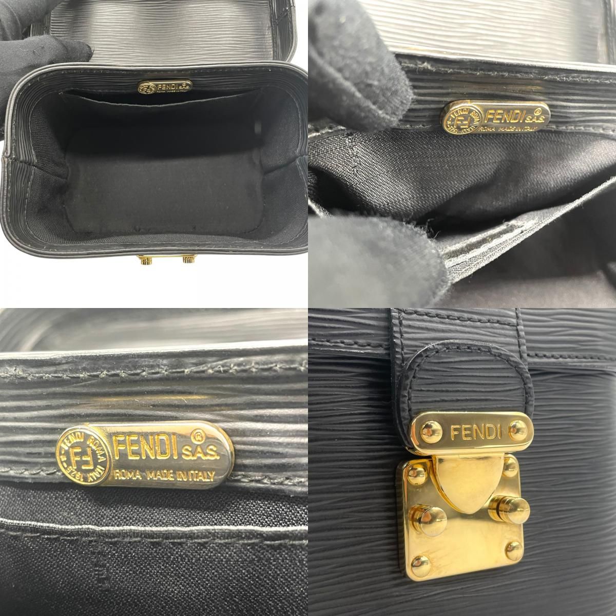 美品】FENDI フェンディ ヴィンテージ エピレザー 黒 ブラック 