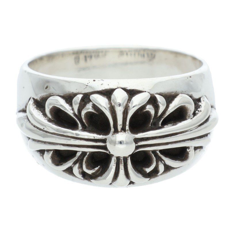 クロムハーツ FLRL CRS フローラルクロス シルバーリング メンズ 23.5号