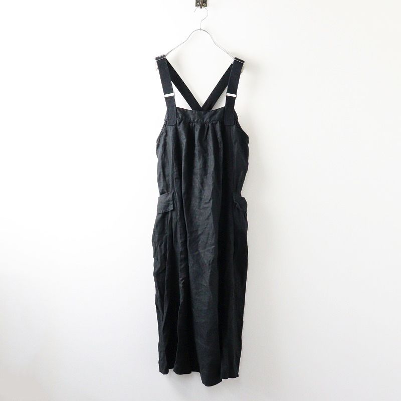 ニコアンド スタッフ be with M Misayo ラクテロサロペット L ニコアンド niko and リネン サロペットスカート L/ブラック 黒 麻