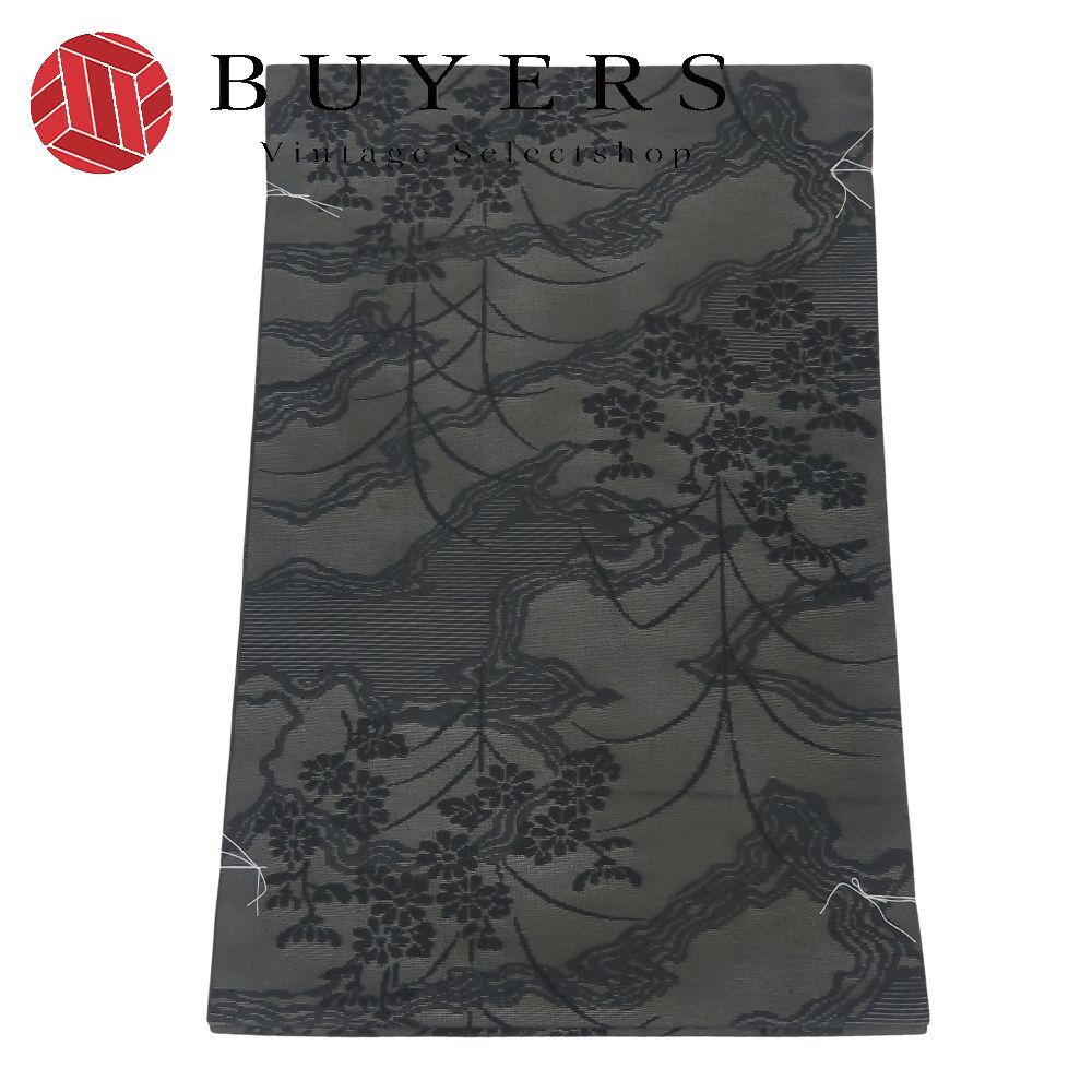 名古屋帯 京袋 夏物 ポリエステル ブラック しつけ糸あり 喪服用 紗京袋帯 和装 呉服 和服 きもの レディース 女性