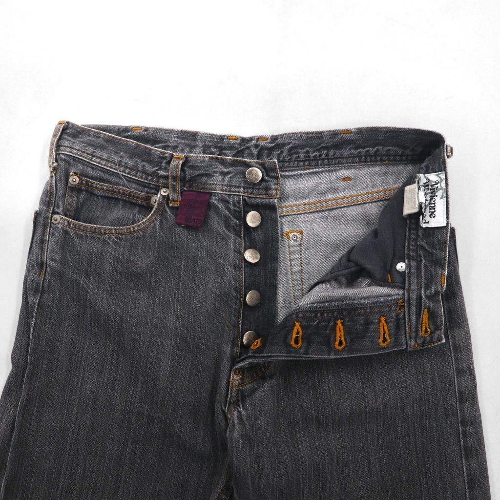 VIVIENNE WESTWOOD MAN オーブ 刺繍 デニムパンツ M グレー