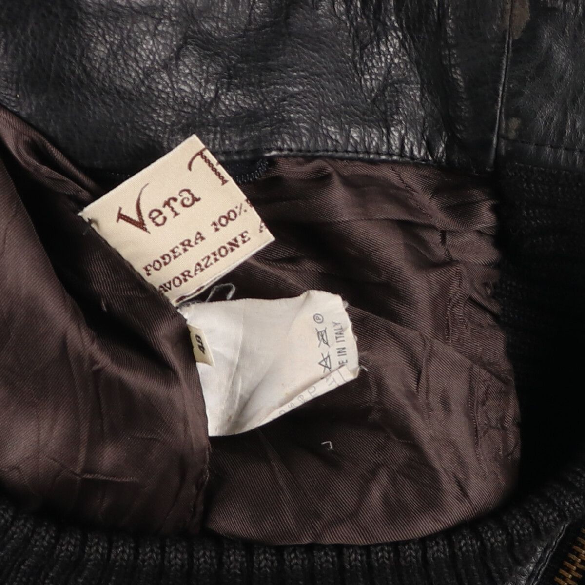美品 イタリア製 VERA PELLE G-1 フライト レザー ジャケット L 古着 90年代 VERA PELLE G-1タイプ レザーフライトジャケット