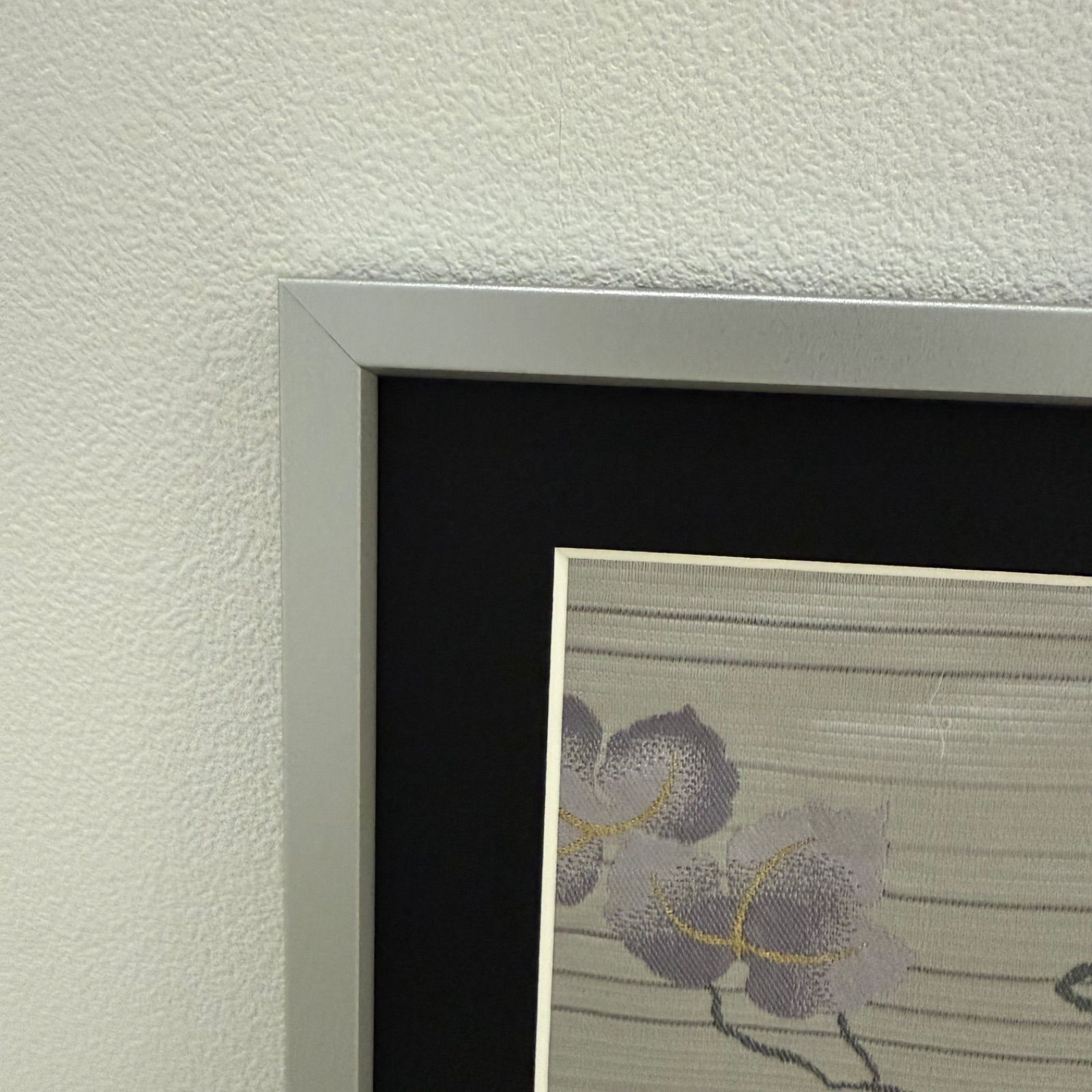 京都帯屋さん フレーム入りシルク織物アート 蔦 大 グレー NEXPOTALLINN_EU