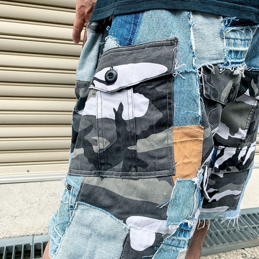 【早い者勝ち】y2k リメイク デニム ペイントデニム デニム リメイクデニム y2k グランジ 古着 ワイド