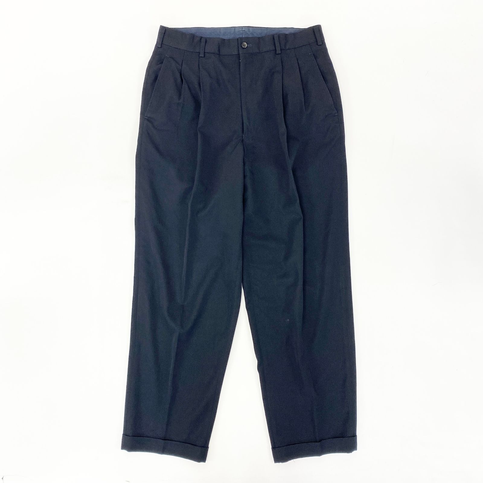 21i29 COMME des GARCONS HOMME コムデギャルソン オム タック スラックス ウール パンツ ボトムス AD1993 日本製 12039M Mサイズ ネイビー メンズo07t