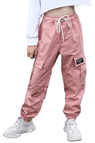 ピンクB_120 [Panegy] ジュニア 長ズボン 子供 カーゴパンツ 女の子 ヒップホップ ダンス衣装 キッズ パンツ ロング カジュアル 通学 ストリート ダンス