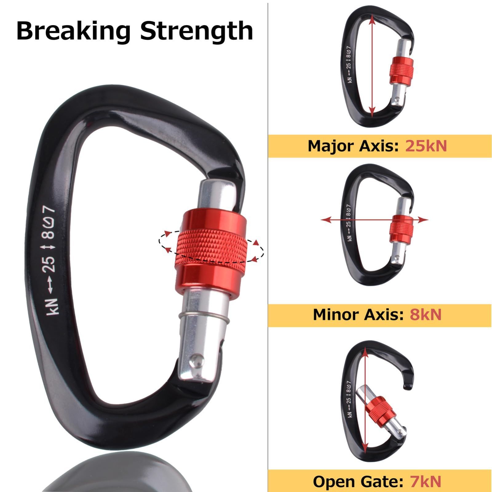 ロックカラビナ オートロック アルミ カラビナ 耐荷重12 KN 登山釦 Dリング ロッキング キーリング 脱落防止 Azarxis 超軽量 ハンモック キャンプ アウトドア