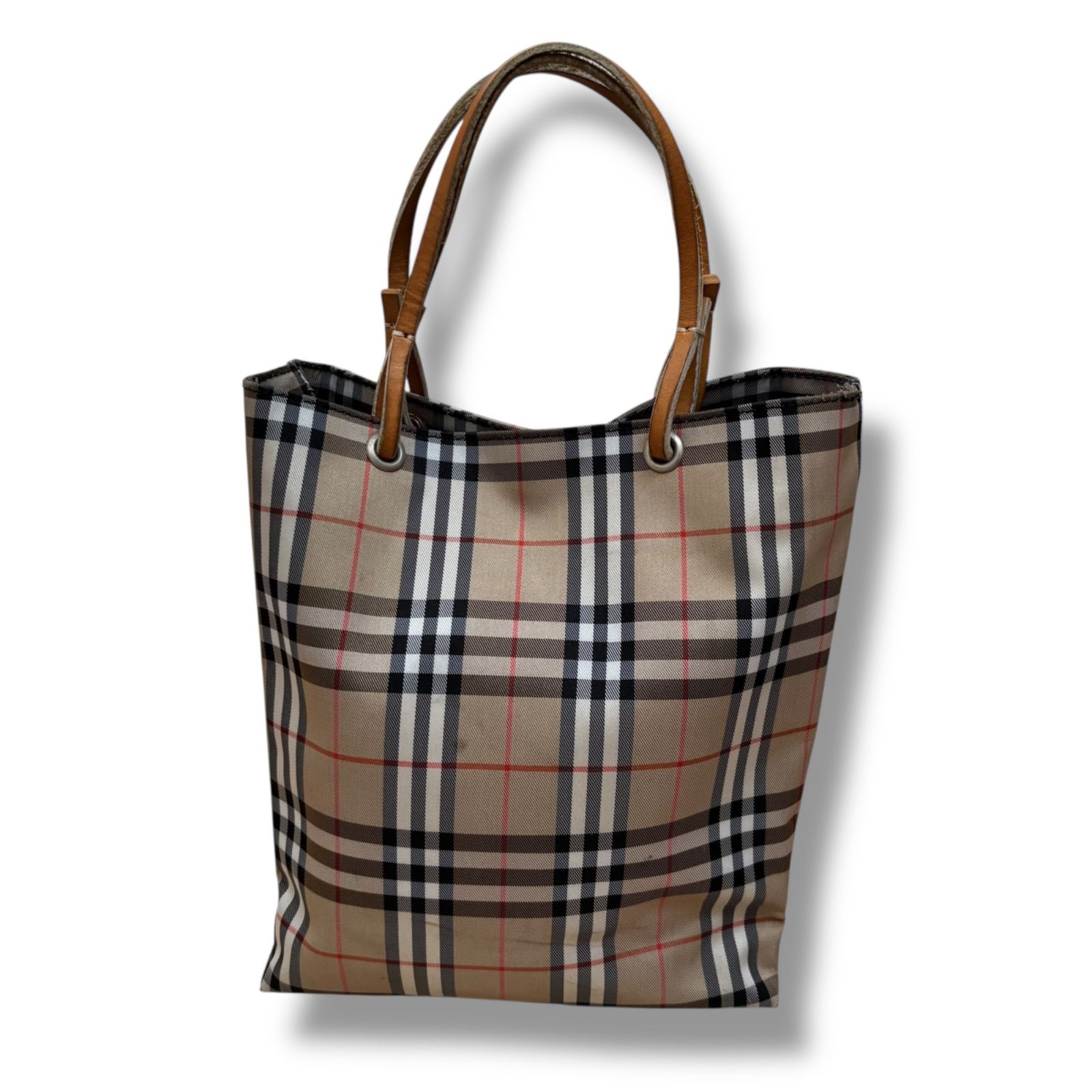 BURBERRY チェック ミニバッグ レザーハンドル付き