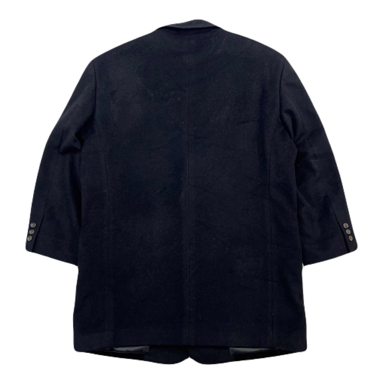 パパス ウール テーラードジャケット 厚手 ブラック 黒 メンズ    L 比較的美品 カシミア混 【 紳士のカジュアルに 定番シルエット 】 PAPAS ●EF355 パパス ウール テーラードジャケット 厚手 ブラック 黒 メンズ L 比較