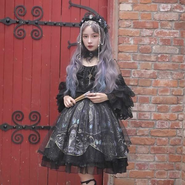 ロリータ ワンピース コスチューム メイド服 ゴスロリ ロリータワンピース 華やか メイド 豪華セット レディース 姫袖 姫ロリ 甘ロリ ゴシック ゴスロリ おと　hl1010