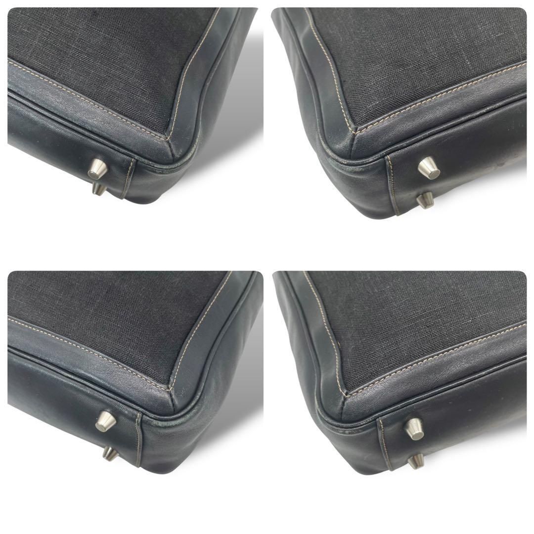 良品 5023 COACH コーチ トートバッグ キャンバス レザー ブラック 
