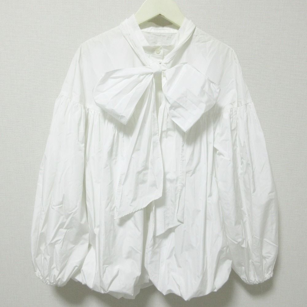良品 yori ヨリ リボン バルーンブラウス シャツ YR2021-093AW 38 ホワイト レディース 古着 中古 USED 良品 yori ヨリ リボン バルーンブラウス シャツ YR2021-093AW