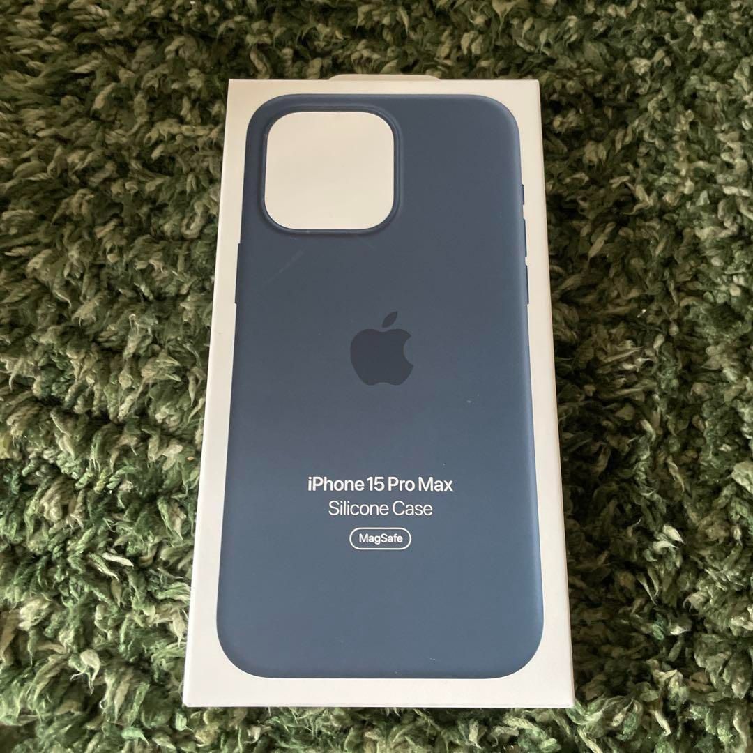 新品 iPhone 15 Pro Max シリコーンケース 純正 ストームブルー