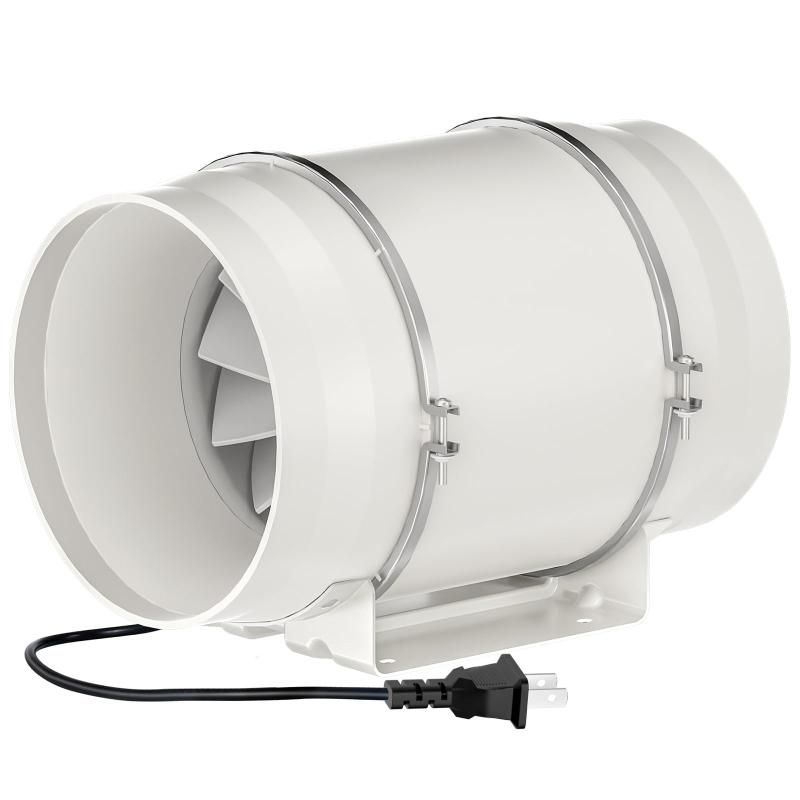 Hon&Guan ダクトファン 100mm 強力 無段階調速可能 金属ケー