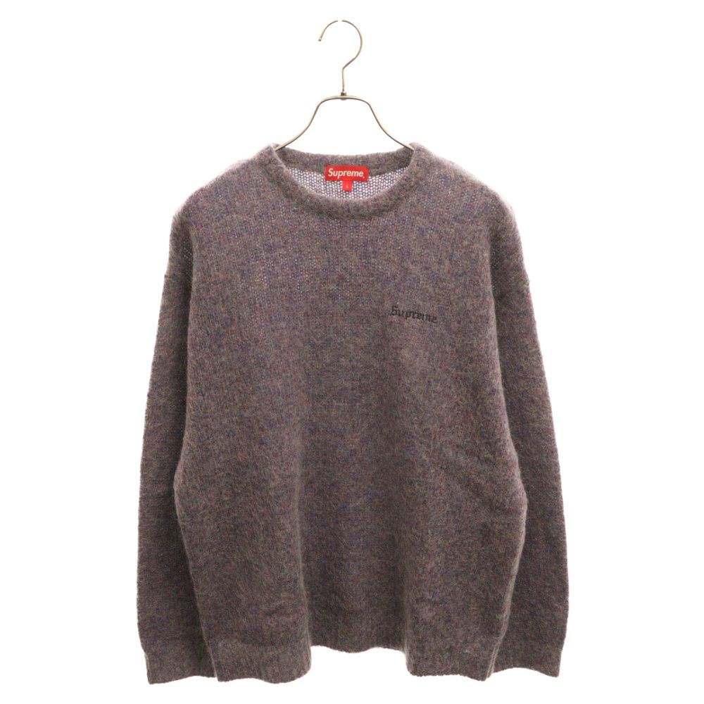 SUPREME (シュプリーム) 22AW Mohair Sweater knit ロゴ刺繍 モヘア混ニット セーター パープル - メルカリ