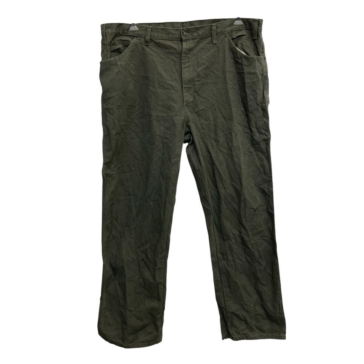 Dickies ワークパンツ W44 カーキ ディッキーズ ジップアップ