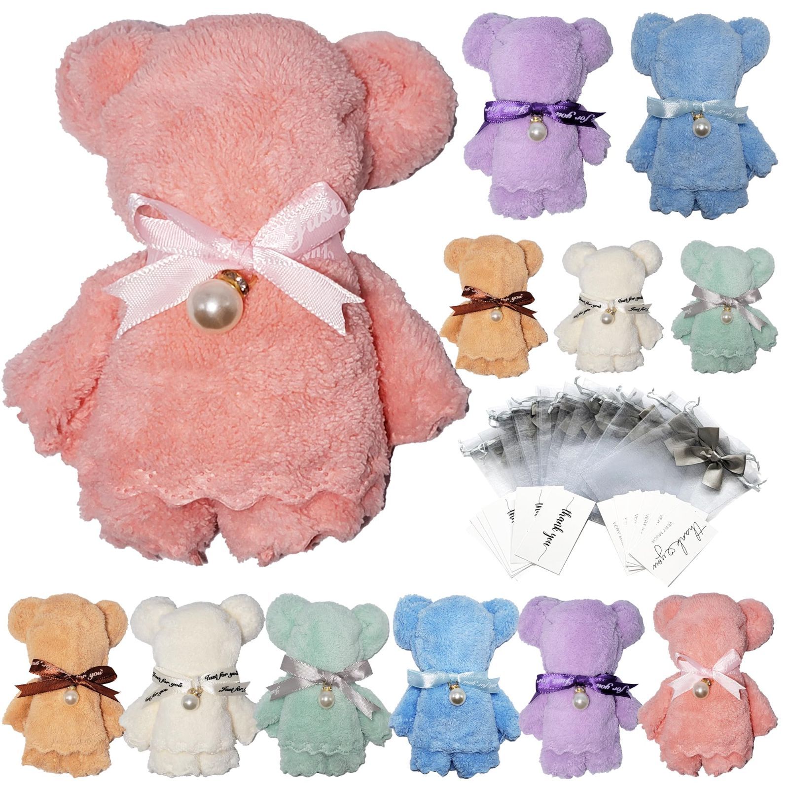 退職 プチギフト 女性 タオルハンカチ ギフト 12個 セット 引っ越し ハンカチ 挨拶 粗品 結婚式 誕生日 wish プレゼント 内祝い お返し 人気 Free プレゼント ベアー (12個)